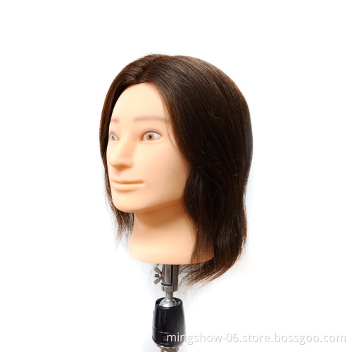 Wholesale top quality real human hair doll Dummy Cosmetology Barber mannequin training head